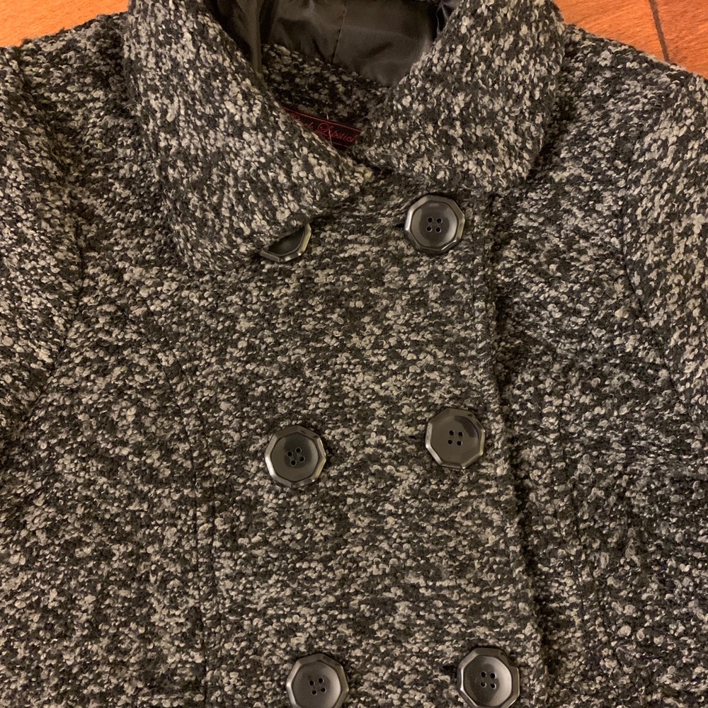 Black/Gray Pea Coat 🆕 - Picture 5 of 8